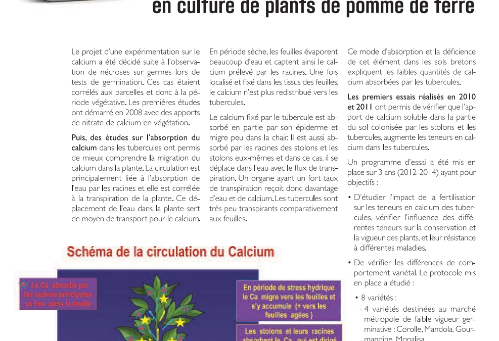 Le calcium en culture de plants (01/2015)